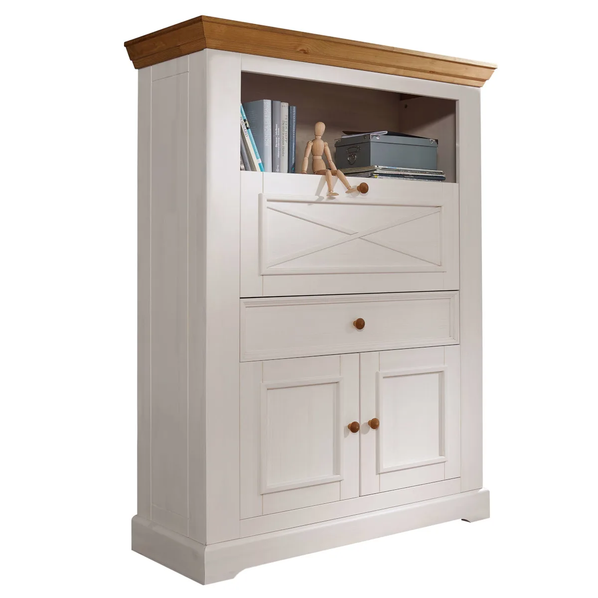 Secretaire WZ-0133 Pin Ciré Blanc
