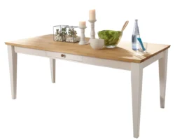 Table 180×90 WZ-0133 Pin Blanc Ciré