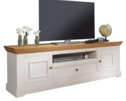 Meuble TV I WZ-0133 Pin Blanc Ciré