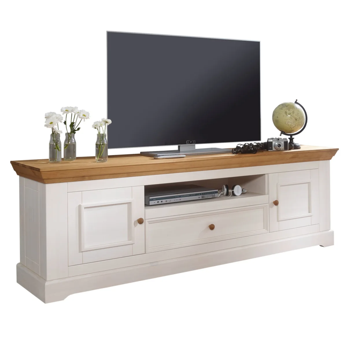 Meuble TV I WZ-0133 Pin Blanc Ciré