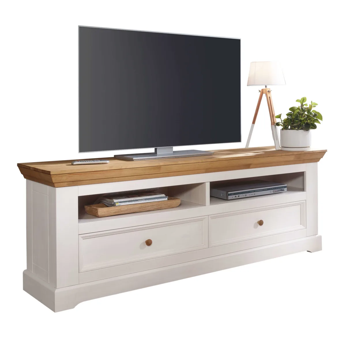 Meuble TV II WZ-0133 Pin Blanc Ciré