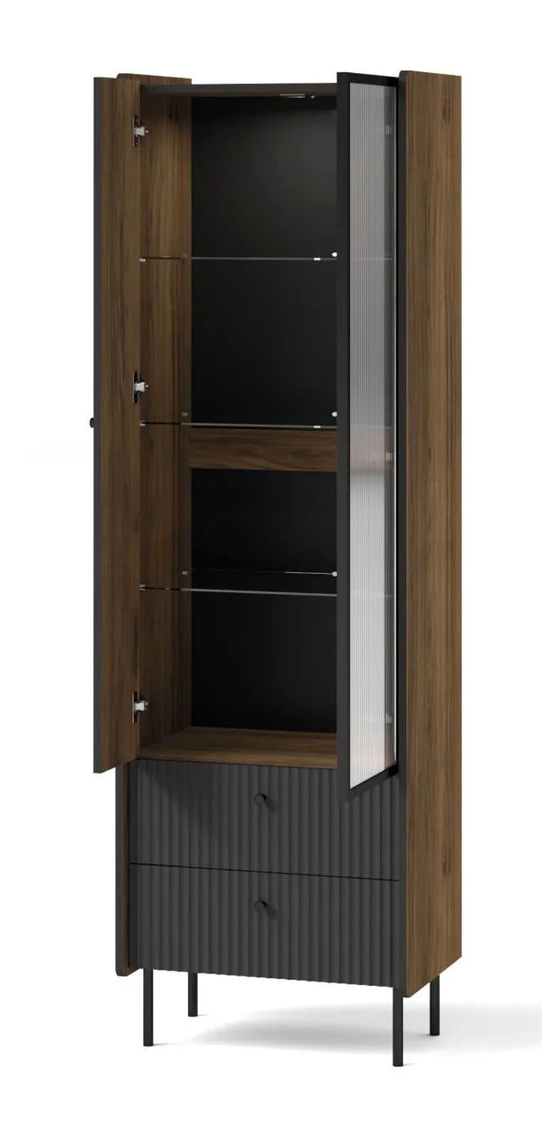 2_systeme-Prestigo-p3-vitrine-couleur-noyer-san-sebastien-noir-mat-2