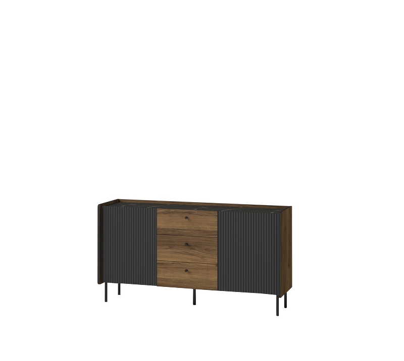 System « PRESTIGO » P5 – Commode 2D3S en noir et san sebastian