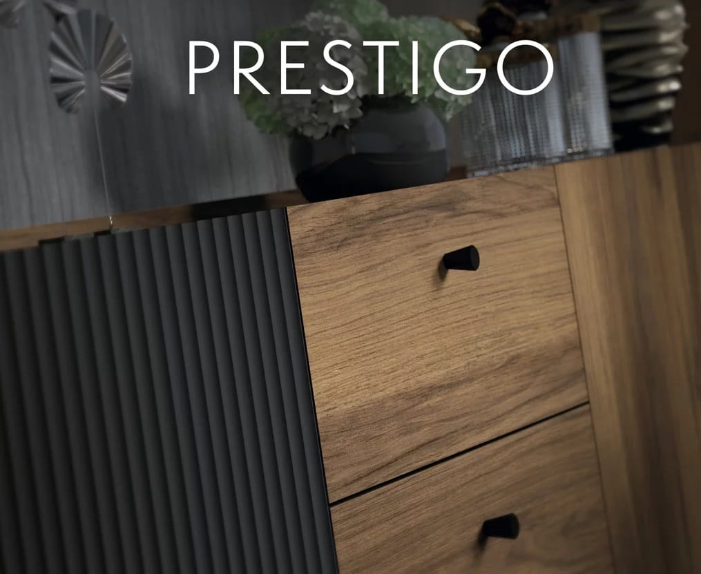 System Étagère moderne « PRESTIGO » P4 -noir et san sebastian
