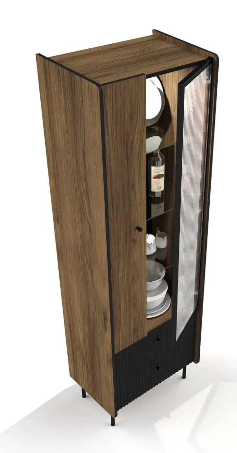 Systeme-Prestigo-p3-vitrine-1d1w2s-couleur-noyer-san-sebastien-noir-mat-3