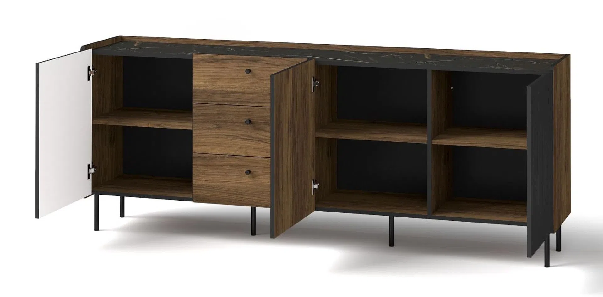 System « PRESTIGO » P6 – Commode 3D3S Noir/San Sebastian